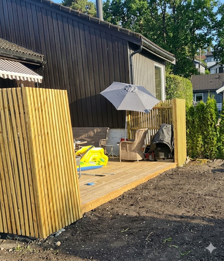 Terrasse arbeid under utførelse i Vestby